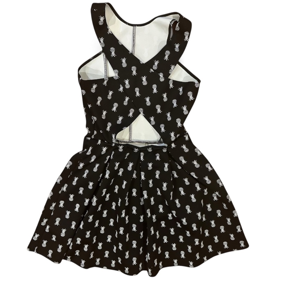 Abercrombie & Fitch Hollister Black Pineapple Crisscross Back Skater Dress M